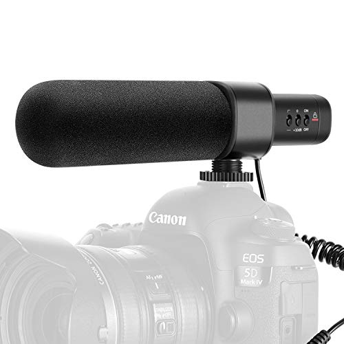 Neewer CM15 Micrófono Cámara Entrevista Compatible con Nikon/Canon/Sony/Panasonic Cámara/DV con Conector de 3,5mm Condensador Unidireccional Eléctrico Súper Cardioide (NO para Teléfonos Inteligentes)