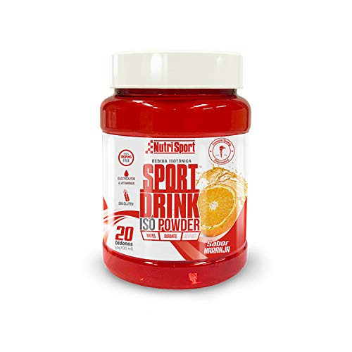 Nutrisport Sport Drink ISO Powder, Bebida Isotónica en Polvo, Hidratos de Carbono, Minerales, Sabor Naranja, 1020 g