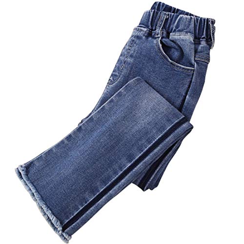 PanpanBox Niñas Vaqueros Evasé Stretch Denim Pants Jeans Cargo Pantalones Corte Bota Casual para 3-11 años (150 cm/ ~ 9-10 años)