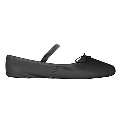Papillon Zapatos de ballet para niños, Zapatillas de ballet con goma elástica, piel, suela completa de ante, color Negro, talla 26.5 EU
