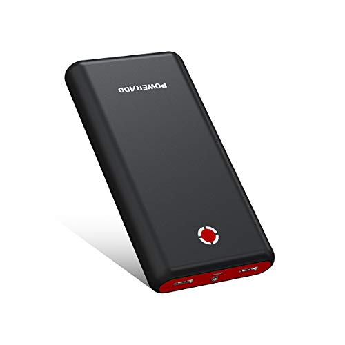 POWERADD [Versión Mejorada] Pilot X7 20000mAh Power Bank Cargador Móvil Portátil Batería Externa Carga Rapida con 2 Salidas USB 3.1A para Dispositivos Inteligentes y Más, Color-Negro y Rojo