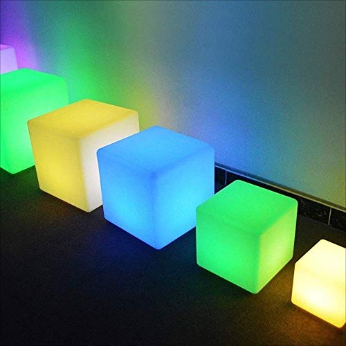 QAZX LED impermeable cúbico dormitorio decoración del hogar luz de la noche for niños Mesita de luz de la lámpara de interior y al aire libre recargable que cambia de color Mood Lights con control rem