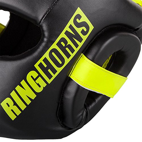 Ringhorns Charger Cascos de Boxeo, Unisex Adulto, Negro/Amarillo Fluo, Talla única
