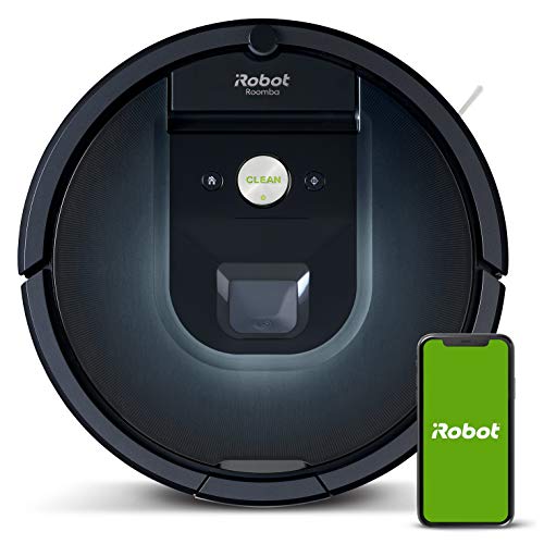 Robot aspirador iRobot Roomba 981 Alta potencia y Power Boost, Recarga y sigue limpiando, Óptimo mascotas, Cepillos antienredos, Dirt Detect, Sugerencias personalizadas, Compatible asistentes voz