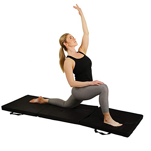 Sunny Health & Fitness Esterilla plegable para yoga, fitness, aeróbic, artes marciales, gimnasio, cardio, extra gruesa, 183 cm x 61 cm x 5 cm