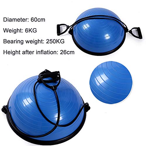 Teng Peng Pelota de entrenamiento de equilibrio para yoga, pelota de ejercicio con expansor y bomba para entrenamiento de fuerza, entrenamiento de equilibrio (color: azul, tamaño: 60 cm)