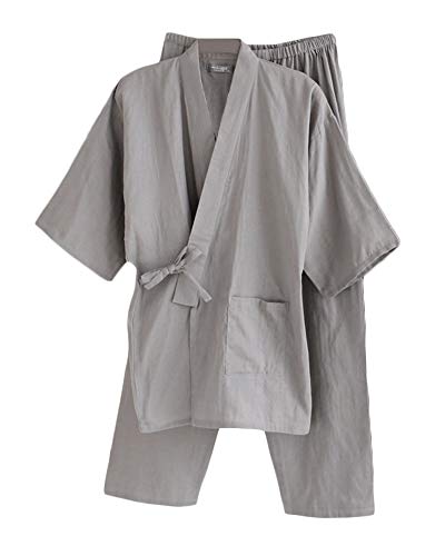 Trajes De Estilo Japonés De Meditación para Hombres Robes Kimono Khan Pijamas Albornoz Rucio L