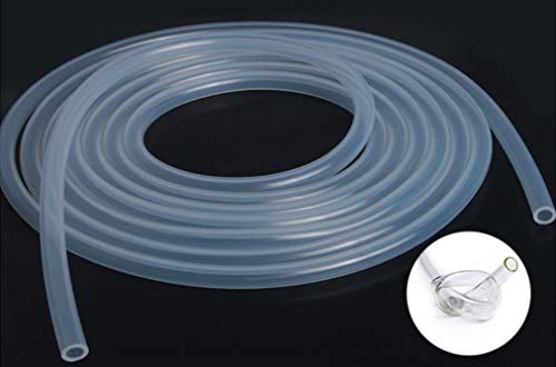 Tubo de Silicona Transparente, Tubo Flexible de PVC Transparente,4 mm (Diámetro Interior) x 6 mm (Diámetro Exterior), para Transferencia de Líquido y Gas,5 Metros.