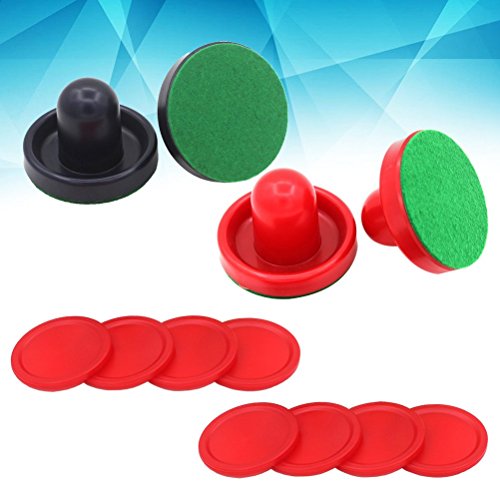 YeahiBaby 16PCS 76MM Air Hockey Pushers y Pucks Reemplazo para porteros de mesas de Juego (Rojo y Azul Oscuro)