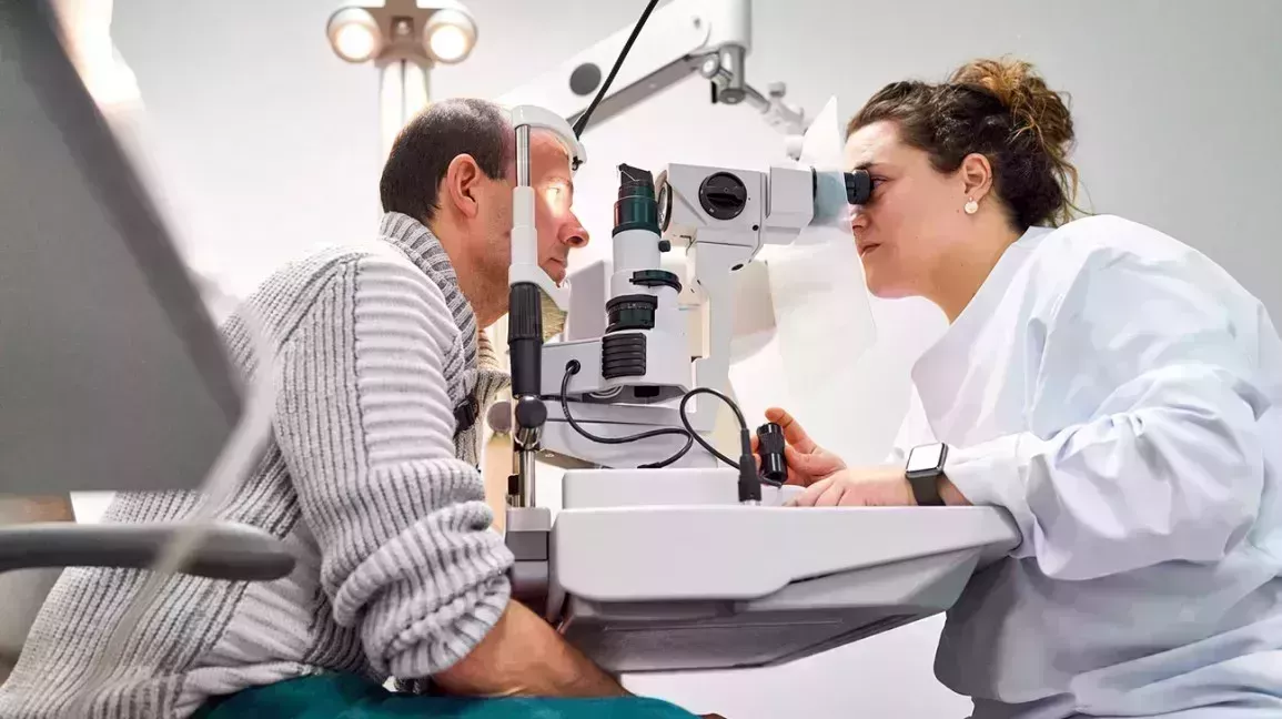 Patient gets eye exam