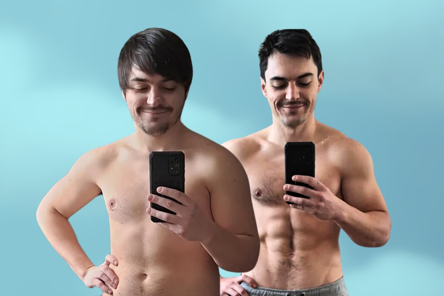 Un hombre comparte su transformación corporal de un año sin ir al gimnasio ni hacer dieta