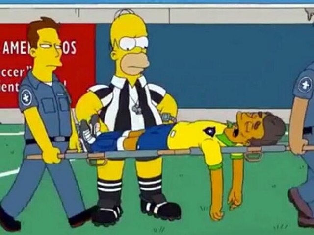 La lesión de Neymar se vio antes en los Simpsons