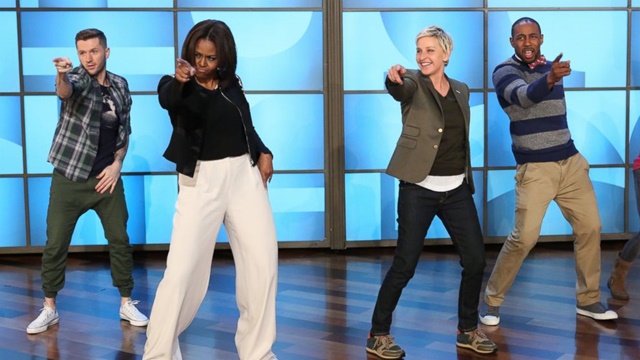 ¡Flipa con la marcha de Michelle Obama en el show de Ellen DeGeneres!