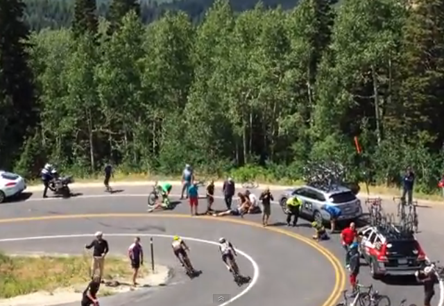 El brutal accidente de un ciclista en el Tour de Utah El brutal accidente de un ciclista en el Tour de Utah