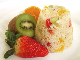 arroz y fruta