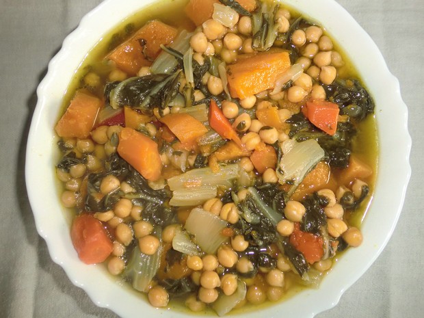 potaje de garbanzos con verduras