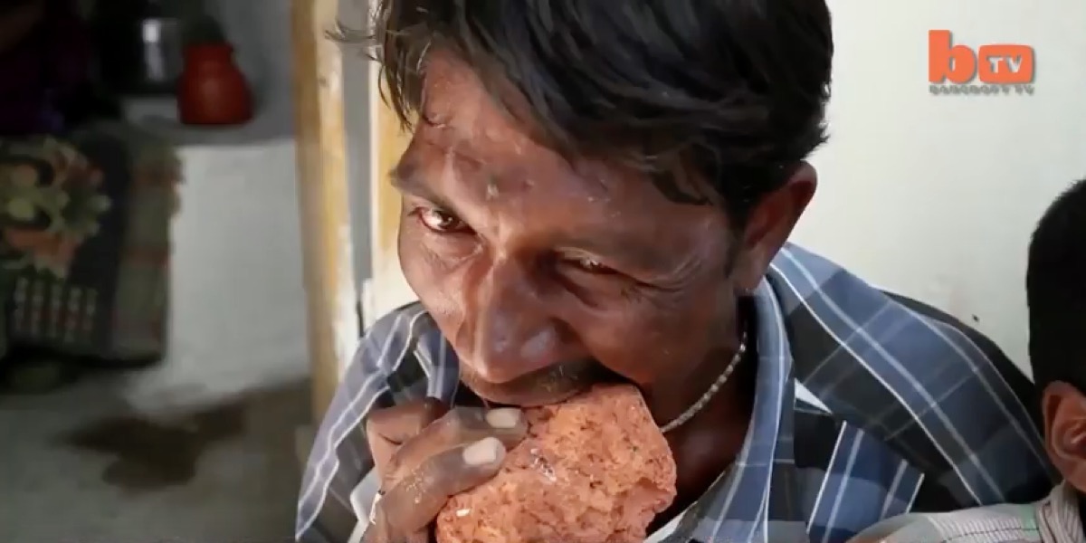 Este hombre lleva 20 años comiendo ladrillos