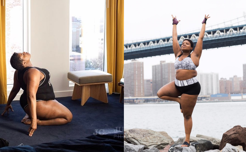 mujer lucha contra los estereotipos del yoga