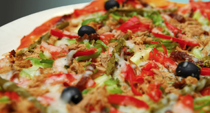 Deliciosa pizza de menos de 300 calorías