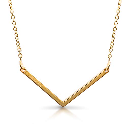 -Colgante Mujer Barra Oblicua, triangulo invertido, en Plata de Ley 925 bañada en Oro. Entregada en Original Caja Regalo de Madera -Colgante Mujer Barra Oblicua, triangulo invertido, en Plata de Ley 925 bañada en Oro. Entregada en Original Caja Regalo de Madera