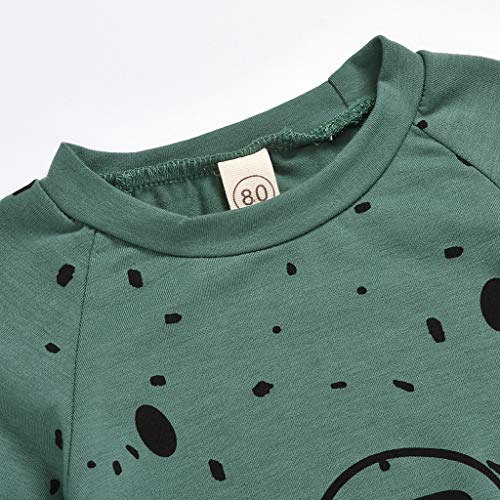 0-4 Años,SO-buts Recién Nacido Niños Pequeños Bebés Y Niños Sudadera Con Capucha De Oso De Dibujos Animados Tops Jerseys Pantalones Conjuntos De Chándal De Otoño (Verde,3-6 meses)