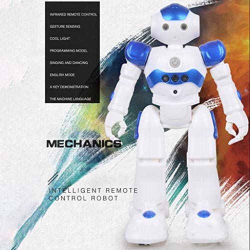 003 Robot Juguete, Programable Juguete Educativos, Radiocontrol y Gesto Control Robot, Múltiples Funciones para Cantar Bailar y Aprender, Imita la Voz, Juguete Ideal para Niños 2021