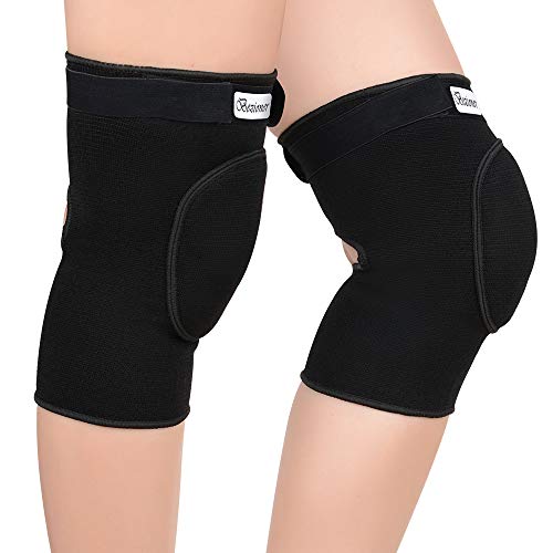 1 Par Rodilleras Deportivas de Esponja Apoyo de la Rodilla Unisex para Crossfit Voleibol Bicicleta Baloncesto Negro M