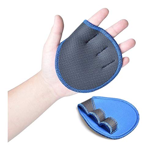 1 par unisex anti de la resbalón Peso Guantes de entrenamiento de elevación de fitness Deportes con mancuernas balatas de gimnasia prensa de banco de palma de la mano protector ( Color : Blue )