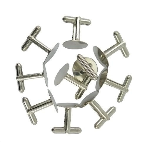 10 PC Ajuste La Pista En Blanco De Base Gemelos De Plata DIY De La Boda Formal De La Mancuerna 10 PC Ajuste La Pista En Blanco De Base Gemelos De Plata DIY De La Boda Formal De La Mancuerna