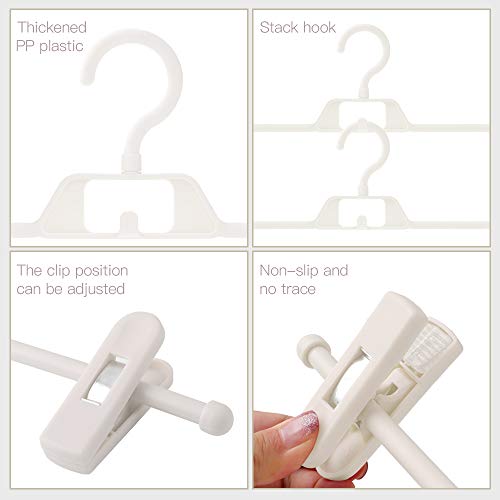 10 perchas con fuertes clips antideslizantes ajustables, ahorran espacio, organizador de perchas estable, gancho mágico para pantalones, calcetines y faldas, color blanco 10 perchas con fuertes clips antideslizantes ajustables, ahorran espacio, organizador de perchas estable, gancho mágico para pantalones, calcetines y faldas, color blanco