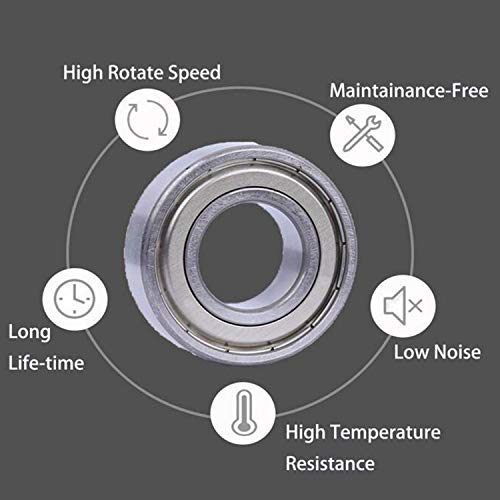 10 Piezas de Rodamientos Rodamientos de Skate Cojinetes de Patines de Rueda 608 ZZ, Doble Blindado, 608ZZ Rodamientos de Bolas, rodamientos de metal miniatura, para patinetas (8 mm x 22 mm x 7 mm)