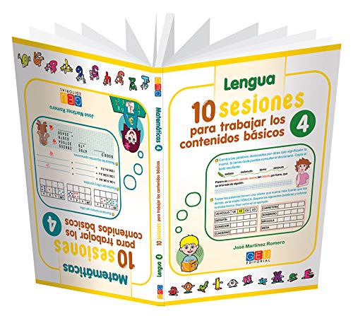 10 sesiones para trabajar los contenidos básicos 4 / Editorial GEU / 4º Primaria / Mejora lengua y matemáticas / Recomendado como apoyo