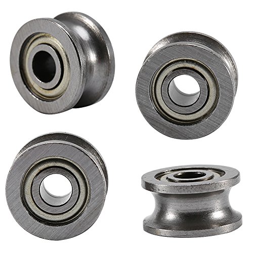 10 unids U624ZZ Mini U Groove Ball Bearing Polea de Guía de Acero al Carbono Para Carril Sistema Lineal 4 * 13 * 7mm