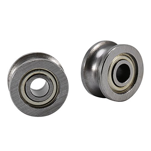 10 unids U624ZZ Mini U Groove Ball Bearing Polea de Guía de Acero al Carbono Para Carril Sistema Lineal 4 * 13 * 7mm