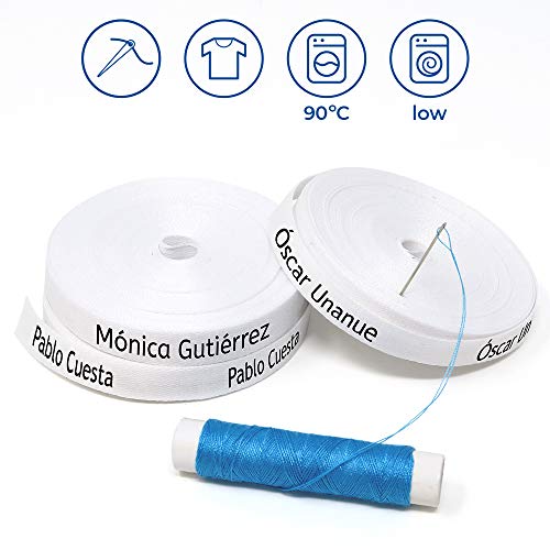 100 etiquetas para coser a la ropa. Etiquetas personalizadas de tela 100% ALGODÓN. Cintas de nombre para guarderías, escuelas, colegios y residencias. 100 etiquetas para coser a la ropa. Etiquetas personalizadas de tela 100% ALGODÓN. Cintas de nombre para guarderías, escuelas, colegios y residencias.