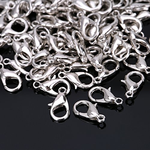 100 Paquetes Cierres de Langosta Accesorios de Hacer Joyería Broche de Langosta, Color Platino 100 Paquetes Cierres de Langosta Accesorios de Hacer Joyería Broche de Langosta, Color Platino