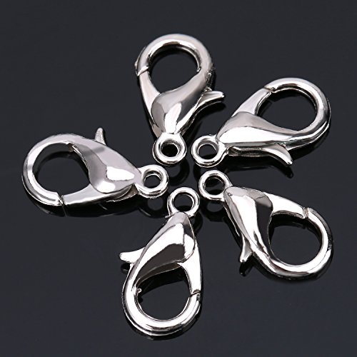 100 Paquetes Cierres de Langosta Accesorios de Hacer Joyería Broche de Langosta, Color Platino 100 Paquetes Cierres de Langosta Accesorios de Hacer Joyería Broche de Langosta, Color Platino