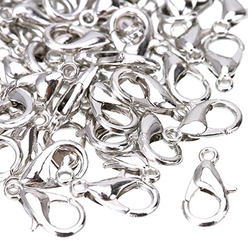 100 Paquetes Cierres de Langosta Accesorios de Hacer Joyería Broche de Langosta, Color Platino 100 Paquetes Cierres de Langosta Accesorios de Hacer Joyería Broche de Langosta, Color Platino