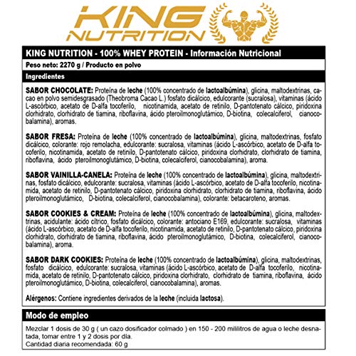100% Whey Protein 2,27 kg King Nutrition Proteina Concetrada 80% Cookies & Cream 100% Whey Protein 2,27 kg King Nutrition Proteina Concetrada 80% Cookies & Cream