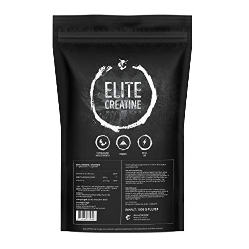 1000g / 1kg CREATINA ELITE | 200 porciones de creatina monohidratada con vitamina B6 | polvo de creatina micronizado | factor de malla 200 ultrafino para una absorción óptima 1000g / 1kg CREATINA ELITE | 200 porciones de creatina monohidratada con vitamina B6 | polvo de creatina micronizado | factor de malla 200 ultrafino para una absorción óptima