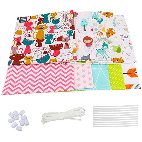 10Piezas Tela de Algodón Patchwork, Tela de Estampada Flores de Costura de Material Textil Manualidades Retales Algodón con Cinta elástica e Puente de la Nariz para Coser DIY(50x40cm Animal Selva) 10Piezas Tela de Algodón Patchwork, Tela de Estampada Flores de Costura de Material Textil Manualidades Retales Algodón con Cinta elástica e Puente de la Nariz para Coser DIY(50x40cm Animal Selva)