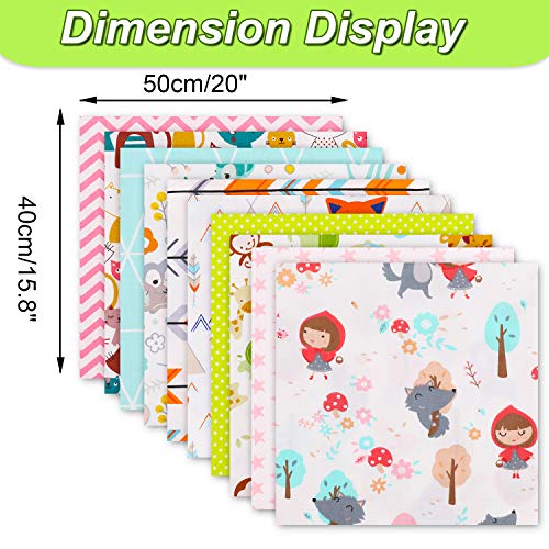 10Piezas Tela de Algodón Patchwork, Tela de Estampada Flores de Costura de Material Textil Manualidades Retales Algodón con Cinta elástica e Puente de la Nariz para Coser DIY(50x40cm Animal Selva) 10Piezas Tela de Algodón Patchwork, Tela de Estampada Flores de Costura de Material Textil Manualidades Retales Algodón con Cinta elástica e Puente de la Nariz para Coser DIY(50x40cm Animal Selva)