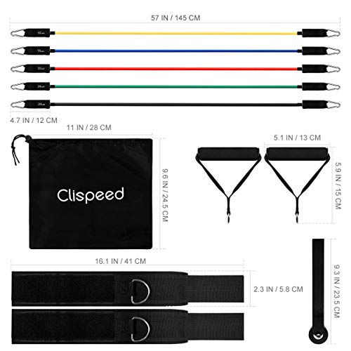 11PCS / Set pedal Resistencia venda del ejercicio de estiramiento de fitness Inicio Set, 100 libras de entrenamiento de resistencia, aptitud suitableWomen hombres, Pilates, formación, rehabilitación,