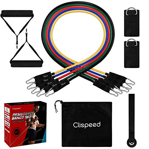 11PCS / Set pedal Resistencia venda del ejercicio de estiramiento de fitness Inicio Set, 100 libras de entrenamiento de resistencia, aptitud suitableWomen hombres, Pilates, formación, rehabilitación,