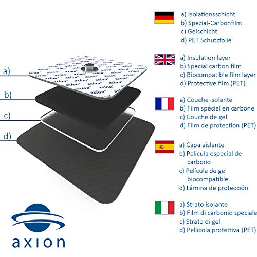 12 Electrodos de 10x5 cm - aparatos TENS EMS electroestimulador VITALCONTROL & Beurer - axion