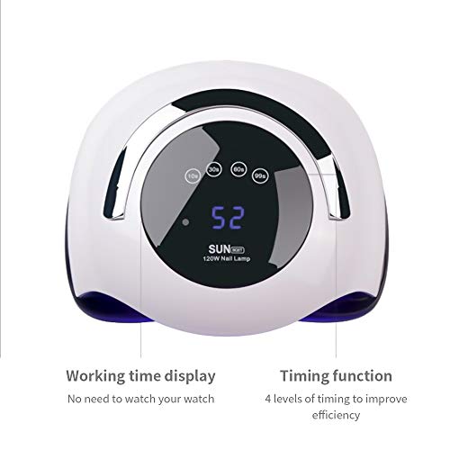 120W UV LED Lámpara De Uñas Secador De Uñas Rápido Gel De Curado Rápido Luz De Uñas Lámpara LED Gel Esmalte De Uñas Lámparas UV con Temporizador Y Sensor Inteligente para Todo Tipo De Gel 120W UV LED Lámpara De Uñas Secador De Uñas Rápido Gel De Curado Rápido Luz De Uñas Lámpara LED Gel Esmalte De Uñas Lámparas UV con Temporizador Y Sensor Inteligente para Todo Tipo De Gel