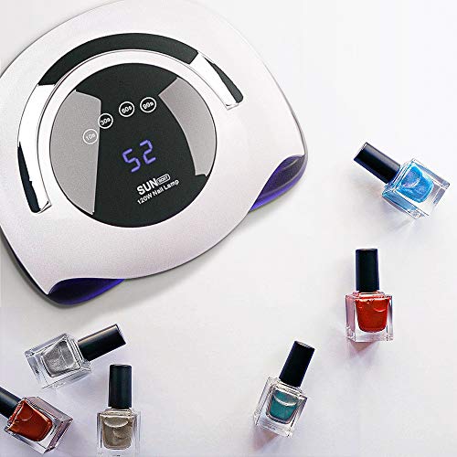 120W UV LED Lámpara De Uñas Secador De Uñas Rápido Gel De Curado Rápido Luz De Uñas Lámpara LED Gel Esmalte De Uñas Lámparas UV con Temporizador Y Sensor Inteligente para Todo Tipo De Gel