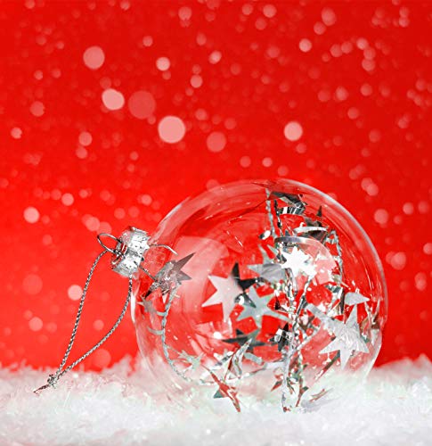 15 Piezas Bolas de Navidad Transparentes para Llenar| Plástico Reutilizable y Resistente| Adornos de Bolas de Árbol de Navidad Personalizable, Decoración Navideña, Manualidades para Niños.