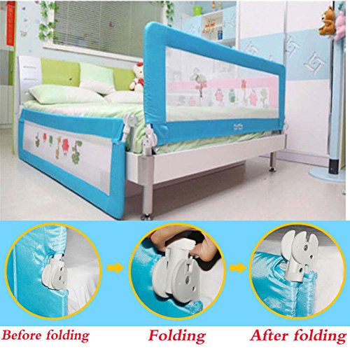 150cm/180cm Barandilla de La Cama Guardia de Seguridad para Niños, Barandilla Plegable de La Cama Infantil (Azul, 180cm) 150cm/180cm Barandilla de La Cama Guardia de Seguridad para Niños, Barandilla Plegable de La Cama Infantil (Azul, 180cm)