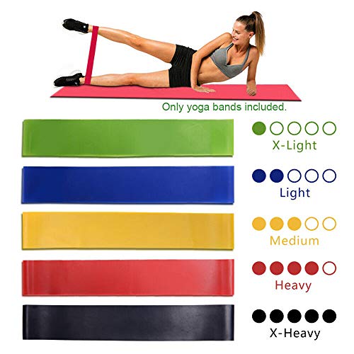 15Pcs Bandas Elásticas Resistencia Fitness, 5 Tubos de látex/Cubierta Protectora/Manijas/Ancla de Puerta/Correas de Tobillo, 5 Bandas Elásticas,Crossfit (Bandas Elásticas + Cintas Elástica)